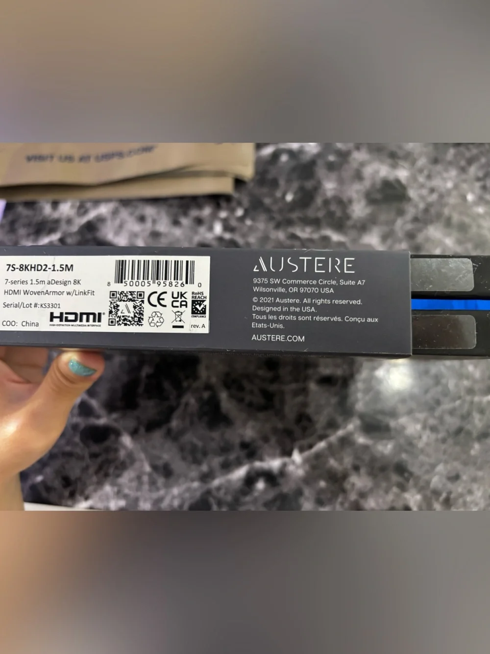 NIB Austere VII HDMI 8K 1.5 M/4.9 FT Cable
